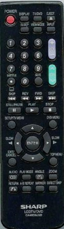 SHARP 076B0MR030 - SHARP GA480WJSB, 9JD076BOMR030 TV/DVD Remote -  RemoteControls.com | Remote Controls