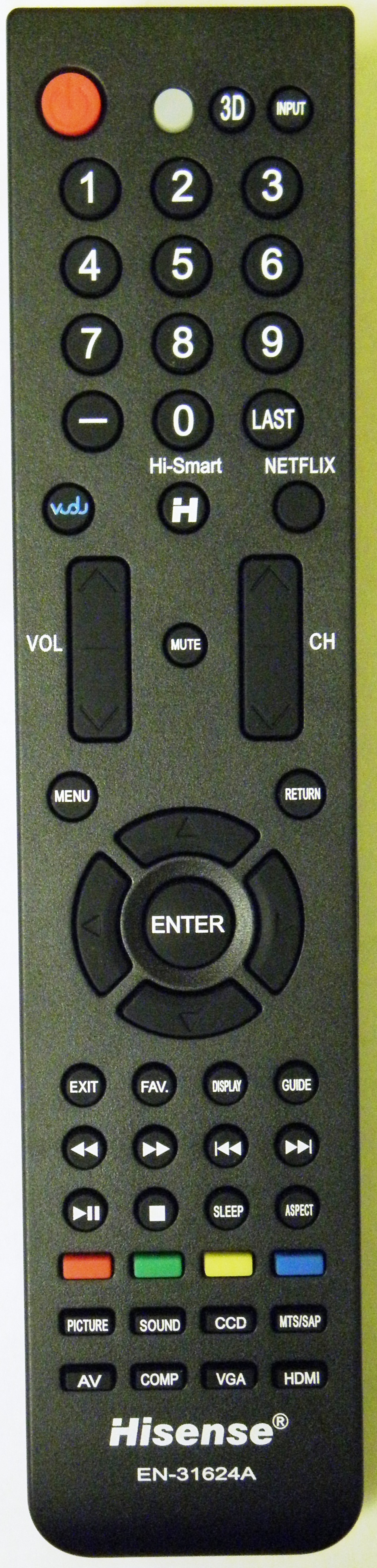 HISENSE EN-31624A TV Remote Control